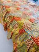 RARE TWO Vintage Twin Quilted Mod Groovy Retro Bedspreads, for Twins Room Girls