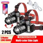 Most Powerful 99000000LM LED Zoomable Headlamp Rechargeable Head Torch Headlight