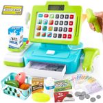 Toy Cash Register Kids with Scanner and Sound Shop Accessories for Child Ages 3 and Up...