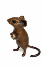 Solid Hot Cast Bronze -  Dormouse with Golden Ball