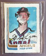 FRED LYNN 2021 Topps Spotlight ORIGINAL PAINTING 1/1 Andy Friedman Signed