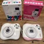 2x Fujifilm Instax Mini 25 White & Pink 60mm Portable  Instant Film Cameras