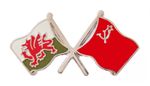 USSR Soviet Union Russia Flag & Wales Flag Friendship Courtesy Pin Badge