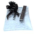 1 - 10M White Dots Cellophane Gift Wrap 30mm Black Bow Fathers Day Hamper Kit