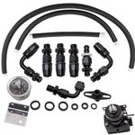 Adjustable Fuel Pressure Regulator 100psi Gauge AN6 Oil Hose End Fittings Valve