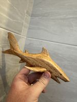 Unusual Hand Carved Shark on reclaimed  Wood Bali wood Shark Carving