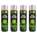 AutoTek Zinc Primer Multi-Purpose Aerosol Spray Paint 500ml x4