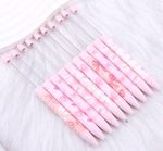 Set of 5 Cute Bow and Plaid Bead Pens for DIY Crafts Black Ink Ballpoint Pen Set