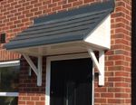 Front Door Canopy Over Door Exterior Black & White with Brackets