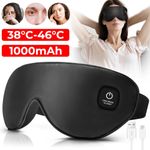 Washable Heated Eye Mask Cordless 4 Heat USB Rechargeable Warm Compress Black UK