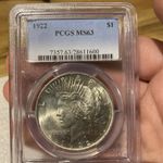 PCGS  MS 63 1922 US Silver Peace Dollar