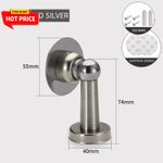 Stainless Steel Magnetic Door Stop Wall Floor Mounted Holder No Drill UK