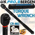 US PRO 3/8" Drive Calibrated Torque Wrench Adjustable Reversible 7Nm - 112Nm