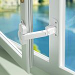 SAFELON 2 Pcs Upgraded Adjustable Window Lock, Child 2 PCS - White, White 