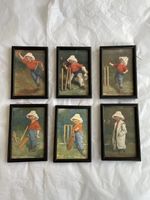 A Collection Of Six Framed Cricket Sports Prints. Kinsella Kid By E.P Kinsella