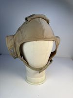 David Clark Flying Helmet Cloth Tan Size 7.5 Open Cockpit VGC 