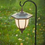 Metal 2×100cm Shepherd Crook Hooks Garden Stake w/Hook for Lanterns Solar Lights