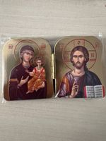 Diptych icon of Jesus Christ and the Mother of God, 2x1.6 in