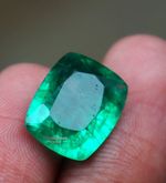 Certified Natural Colombian 8-10 Ct Green Emerald Cushion Cut Loose Gemstone