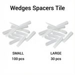 SMALL and LARGE Professional Tile Wedges Spacers White Floor Tiling Wedge