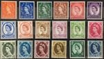 GB QEII 1952 - 1967 Mixed Set of 18 Wildings Including 11d Brown MNH