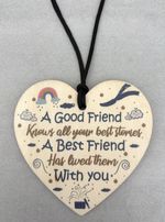 Wooden Heart Plaque Wall Sign BEST FRIEND keepsake gift/ present 