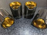 4 x Bmw Exhaust Tips Carbon Gold MP M2 M3 M4 M5 M6 F80 F82 F83 F87 F10 F12 F06