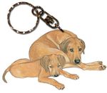 Rhodesian Ridgeback Wooden Keychain