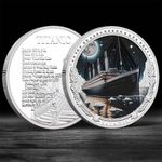 Titanic Ship Silver Plated Commemorative Coin Night Scene Collectible Medal