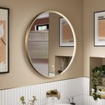 Nuie Mensa Modern Bathroom Inset Frame LED Mirror 800mm Brushed Brass