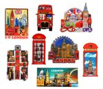 Set of 8 London Icon Wooden Fridge Magnets UK London Souvenirs Travel Gift Décor