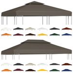 vidaXL 2-Tier Gazebo Top Cover Canopy Replacement Sun Shelter Multi Colours