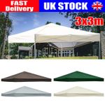3x3m Gazebo Top Cover Roof 1 Tier Canopy Tent Replacement Fabric Pavilion
