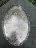 VINTAGE VINERS OF SHEFFIELD ALPHA PLATE CHASED GALLERY TRAY