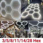 5/8/11/14 Hexagon LED Lighting Car Detail Garage Workshop Retail Light Honeycomb