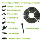 Porous Pipe Soaker Hose Leaky Pipe & Choice of Accessories Watering Kit Set