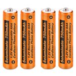 Rechargeable AAA Cordless Phone Batteries 750mAh 1.2V Ni-MH for Panasonic Phones