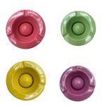 Ceramic round Ash Tray removable lid windproof smoking garden pub home 12x6cm