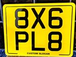 8X6 Reflective Track Day Plate  Novelty Motorcycle Motorbike Show Number Plate