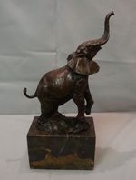 Statue Elephant Wildlife Art Deco Style Art Nouveau Style Bronze Signed Sculptur