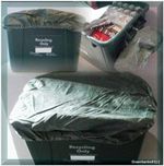 4x Recycling Box/Bin Cover/Lid - Elasticated, Tie on, Wind/Weatherproof, Recycle