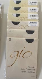 Gio's Fully Fashioned Nylon Stockings Point Heel Black  size 10.5