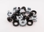 30 Pack of BLACK M6 Cage Nuts Screws 19" Data Network Rack Cabinet Mount PDU