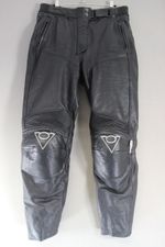 REV'IT! LADIES BLACK LEATHER BIKER TROUSERS WITH CE ARMOUR: WAIST 32-34"/LEG 29"