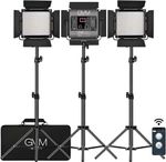 3-Pack Flat Panel LED Video Light With 560 Light Beads And Stands For Video Film