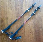 LEKI Aluminium Peak 3 Trekking Poles 135cm Pair Black/Red Ergonomic Grip Straps