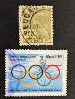 Brasil Correio 300 Reis 1922 - Brazil 1994 Olympic Committee IOC  good condition