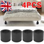 4X Heavy Duty Bed Chair Risers Feet Round Leg Lift Furniture-Extra Raisers Stand