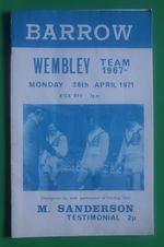 Barrow Rugby League Football Club 1971 Mike Sanderson Testimonial Benefit