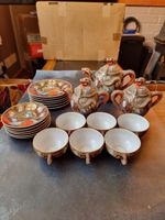 Vintage Kutani Dragonware Tea Set 21 Piece Hand Painted Japan Geisha Lithophane